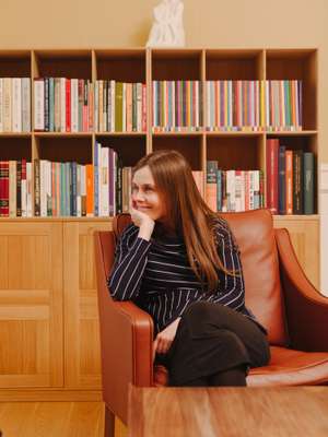 Katrin Jakobsdottir in her sitting room at Government House 