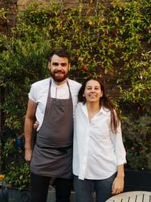 Chef Mark Tuttiett with host Gigi Isola