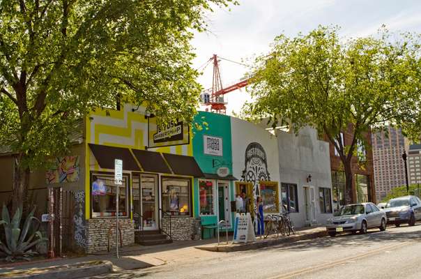 A row of shops on East 6th Street