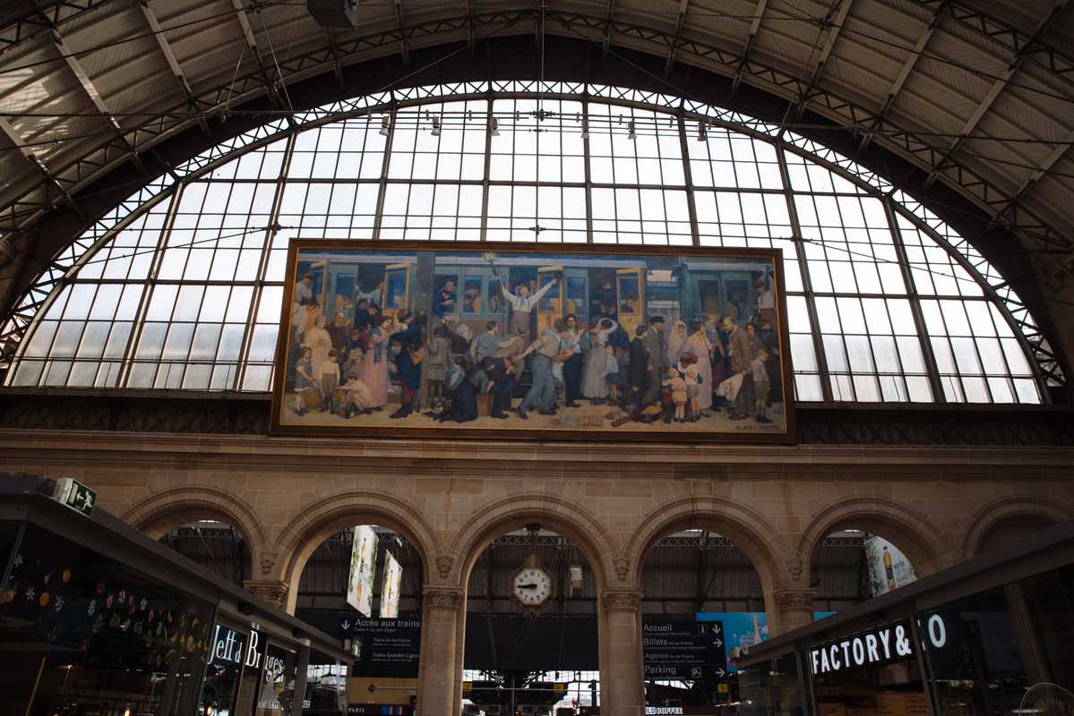 Albert Herter’s ‘Departure of the Infantrymen, August 1914’ at Gare de l’Est, original boarding point for the Orient Express