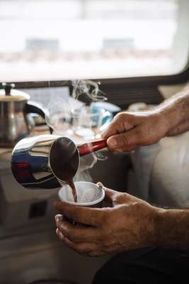 Coffee for his favourite passengers