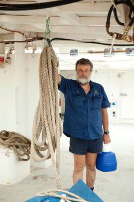 Worker at Darwin’s prawn and pearling fleet in Frances Bay