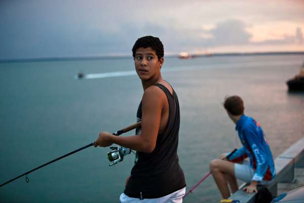 A fisherman at Stokes Hill Wharf