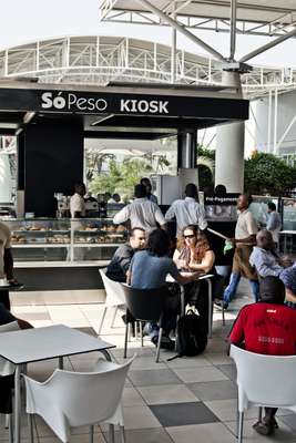Outdoors café at one of only a handful of shopping malls