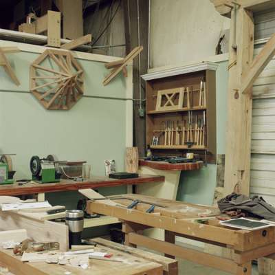 The work area at James Island Workshop