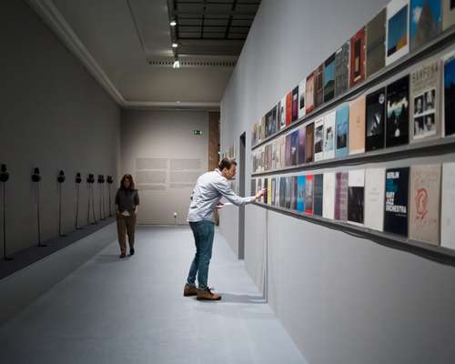 Vinyl display as part of the ECM exhibition