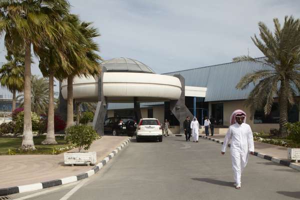 The UFO-style entrance to the Al Jazeera Arabic studios 