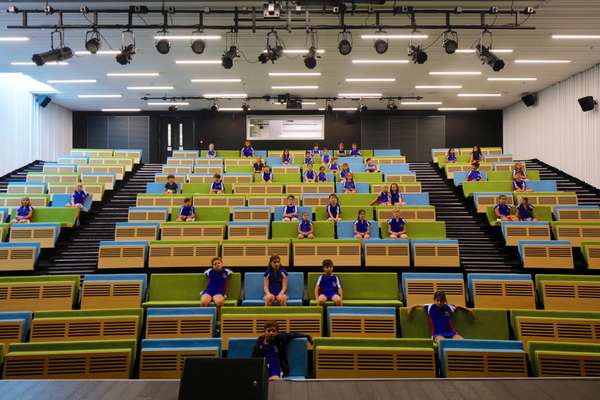 The auditorium seats 300 people