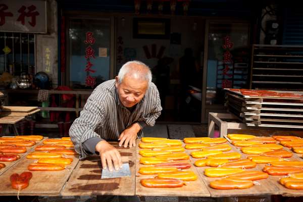 Drying mullet roe