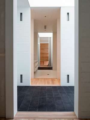 Entrance to the top floor sauna, designed by Rintala Eggertsson architects