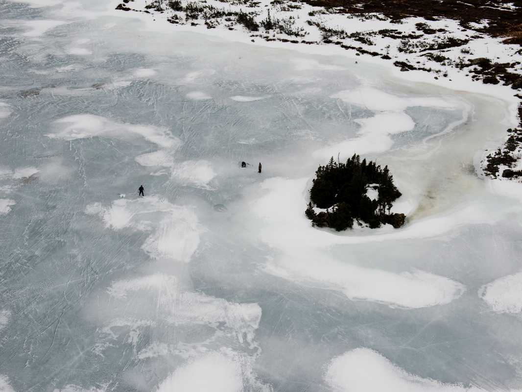 Fishing on the frozen lakes 