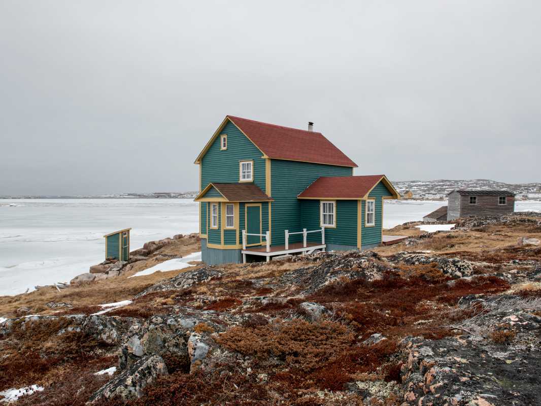 The wooden houses on Fogo are painted in a multitude of colours