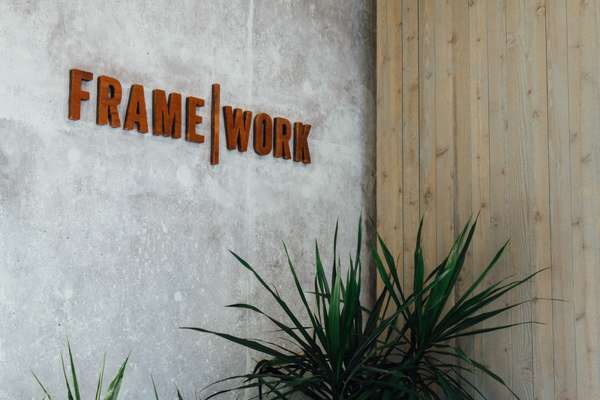 01. Concrete and timber sign paying homage to the city’s industrial pas