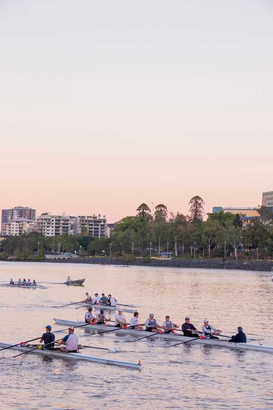 Rowers on the Brisbane River
