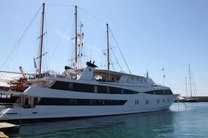 One of Variety’s yachts in the harbour