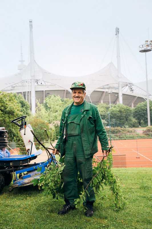 Gardener keeping the park pruned and perfect 