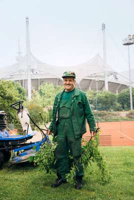 Gardener keeping the park pruned and perfect 