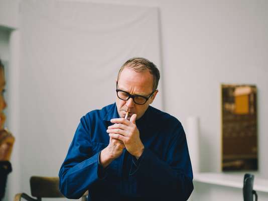 Sculpture professor Heimo Zobernig in  his atelier