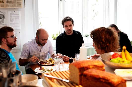 Staff enjoy organic food delivered daily for lunch