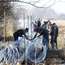 12 November 2015: Slovenian soldiers laying barbed wire across the Slovenian-Croatian border close to Rakovec 