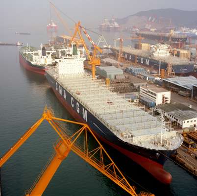 Container ship at DSME