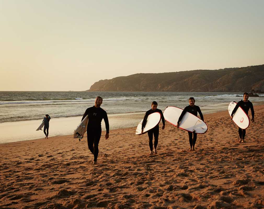 Surfers on Guincho Beach