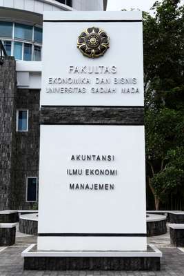 Entrance to economics faculty at Gadjah Mada University