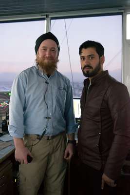 US air-traffic supervisor and an Afghan controller