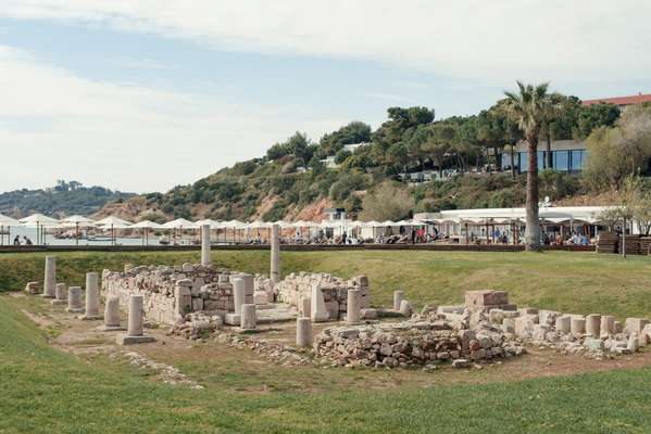 The Temple of Apollo ruins  at Astir Beach