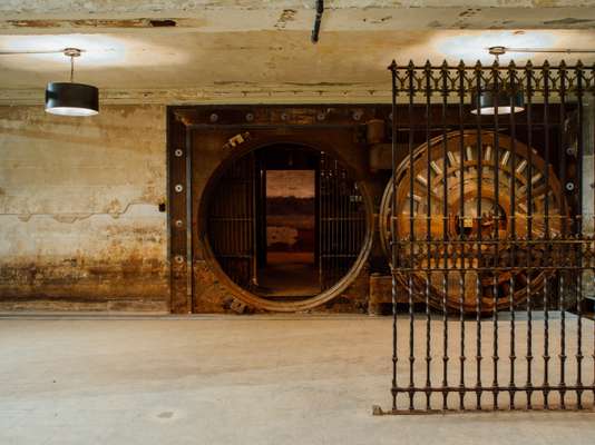 Old bank vault in the basement of the Stony Island Arts Bank 