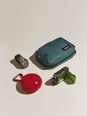 Watch by Seiko Prospex, pouch by Finisterre, camera by Olympus, speaker by JBL