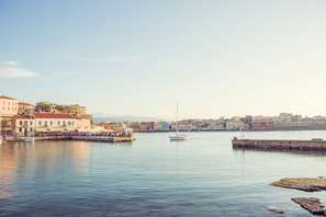 Tourists gathering  at Chania 