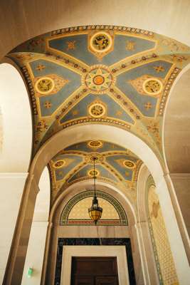 Decorative ceiling inside the 1928 city hall