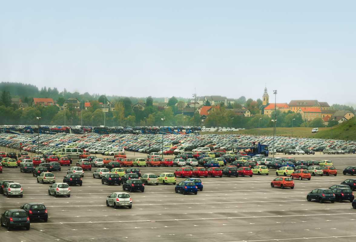New cars awaiting delivery