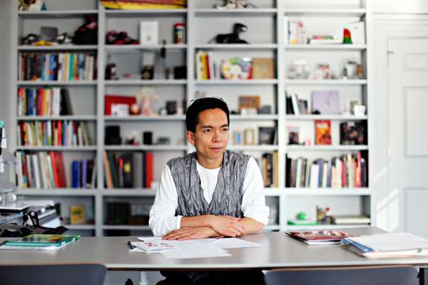 President of the Rhode Island School Design, John Maeda, in his office  