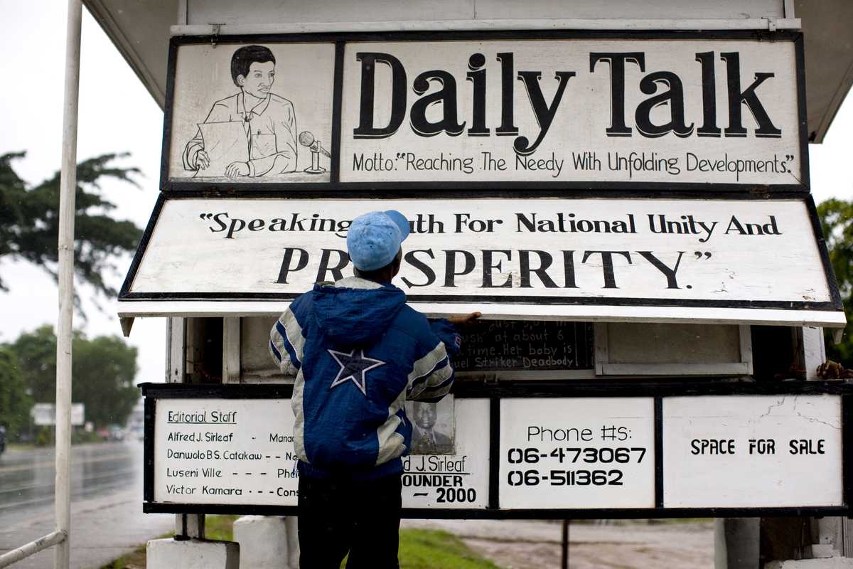 The ‘Daily Talk’ office was destroyed twice during the civil war of 1999-2003
