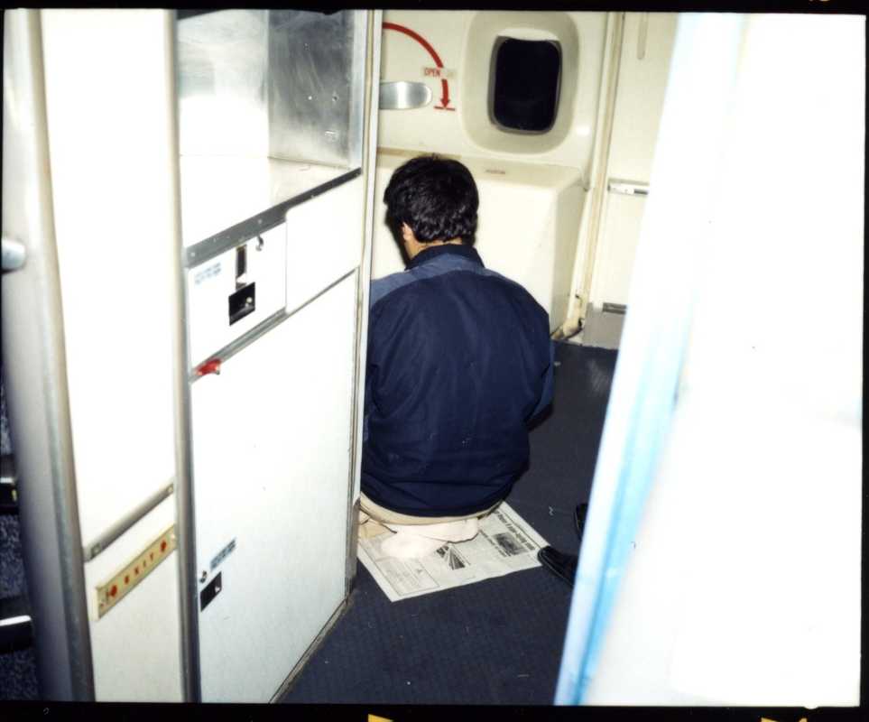 A passenger praying
