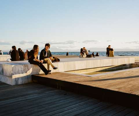 Seating on the sea front