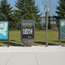 Poster boards displayed at the outdoor showroom
