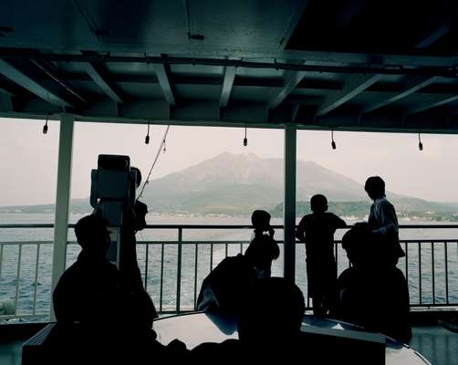 Aboard the ferry to Sakurajima