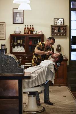 Christopher Pickings, owner (and barber) at Pickings and Parry