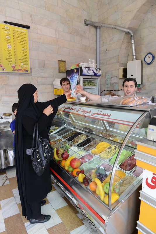 An ice-cream parlour off Molavi street