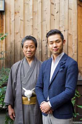 Masataka Hosoo (right) with his father, Masao Hosoo
