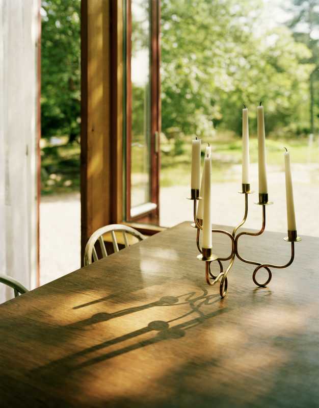 Brass candlestick in the dining room