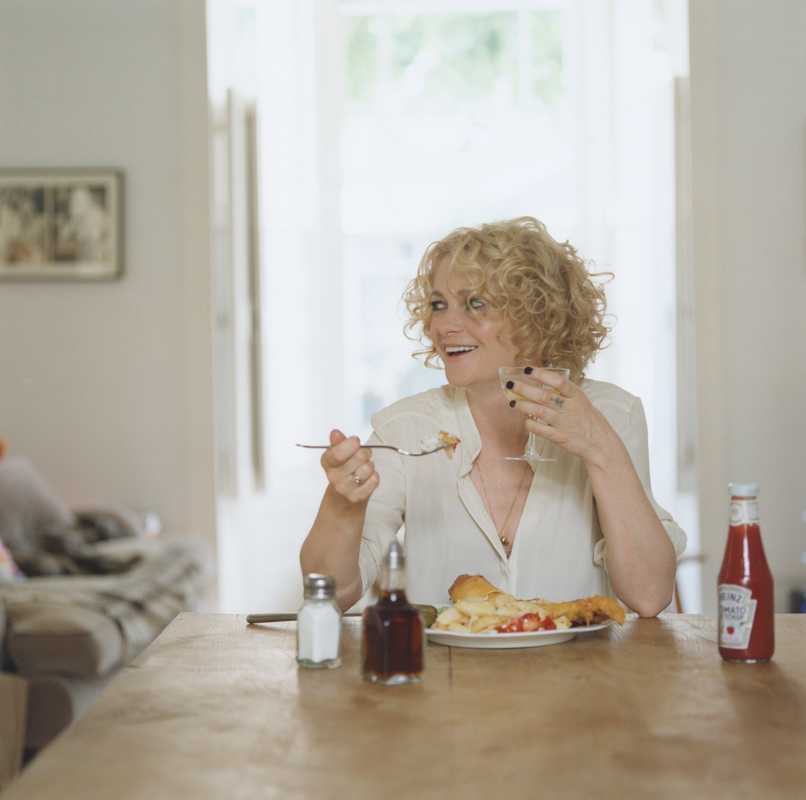 Alison Goldfrapp tucks in to fish and chips