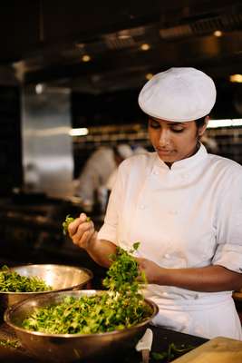 Chef at work in the open kitchen