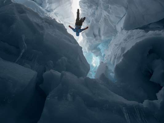 ‘Kenzie in a Crevasse’, Juneau Icefield Research Program, Alaska