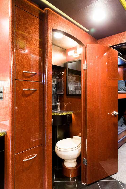 Bathroom of Moonlite coach 