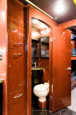 Bathroom of Moonlite coach 