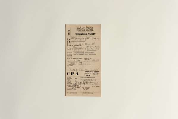 A passenger’s flight ticket from 1948